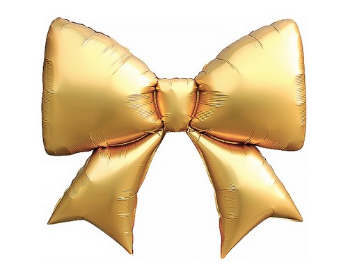 Шар (39''/99 см) Фигура, Бант, Золото, Сатин, 1 шт. в уп.