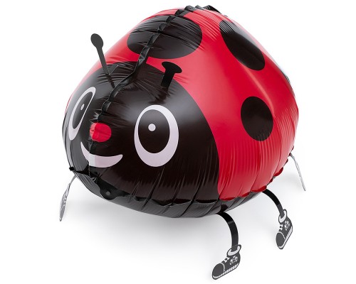 Шар 3D (18''/46 см) Ходячая Фигура, Божья коровка, Красный, 1 шт. в уп.