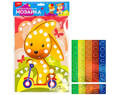 Увлекательная мозаика (набор большой) "Зайчик на самокате"