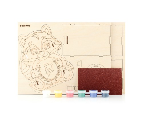 Роспись по дереву. Копилка "Енот"