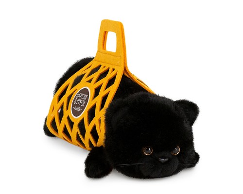 Кот Барсик в сумке черный 56