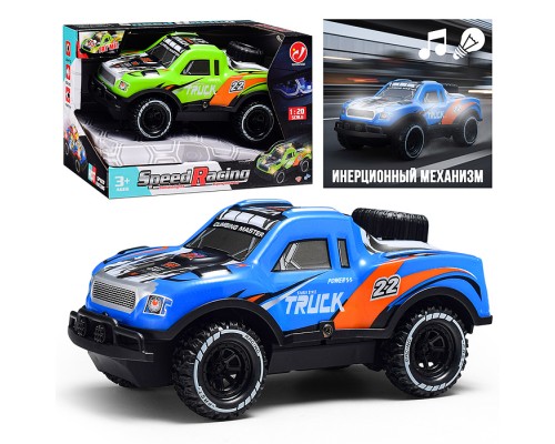 Машина "Яркий внедорожник" 1:20, свет, звук, в коробке