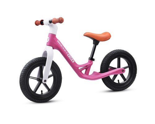 Беговел 12" Rocket, колеса надувные, рама нейлон, цвет розовый