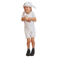 Изделие швейное "Набор карнавальный "Зайчик белый" ткань-плюш (рост 92-122)