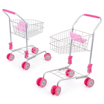 Тележка кукольная магазинная металлическая, на колесиках