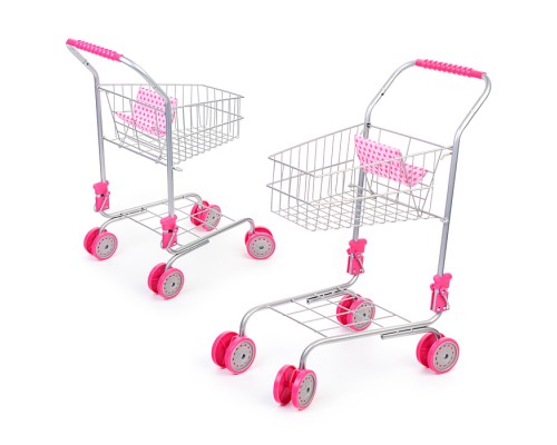 Тележка кукольная магазинная металлическая, на колесиках