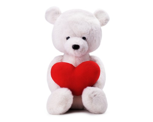 Медвежонок Тёпа белый Влюблённое сердце 50