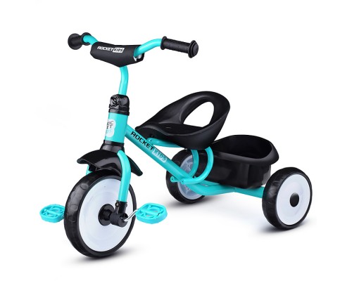 Велосипед трехколесный Rocket, колеса EVA 9"/7",  цвет бирюзовый