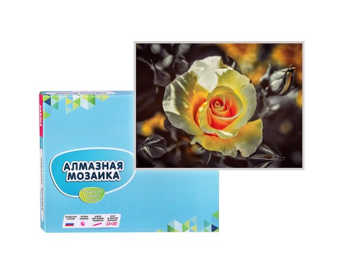 Алмазная мозаика 15х20 "Чайная роза" (13 цветов)