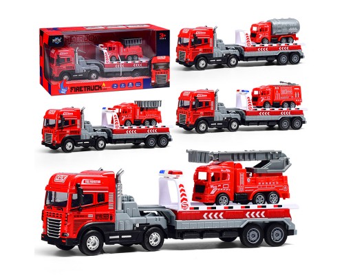 Машина "Перевозчик пожарной техники" (свет,звук) в коробке