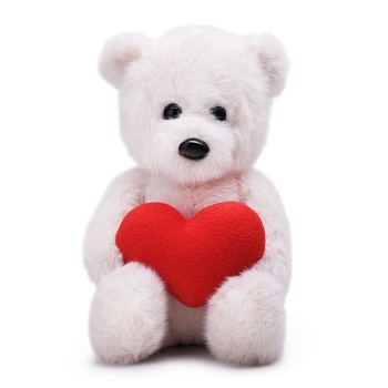 Медвежонок Тёпа белый Влюблённое сердце 25