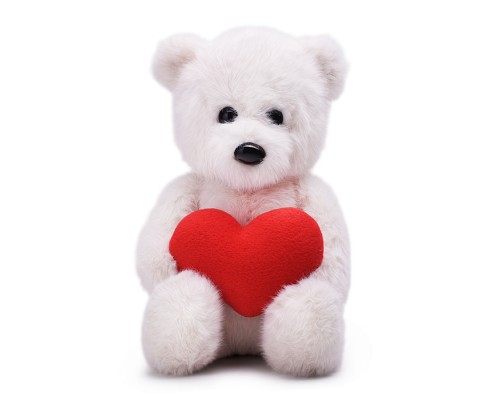 Медвежонок Тёпа белый Влюблённое сердце 25