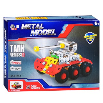 Конструктор металлический "Танк" (140 дет.) в коробке