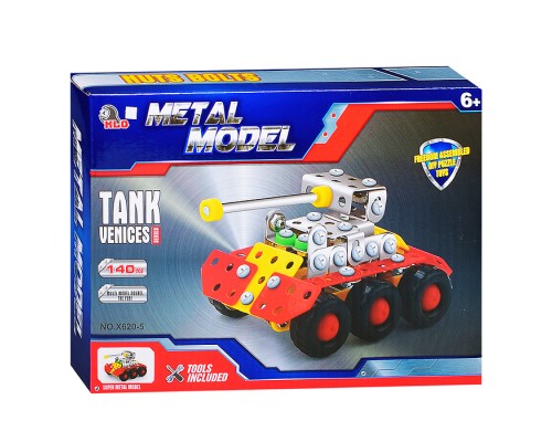 Конструктор металлический "Танк" (140 дет.) в коробке