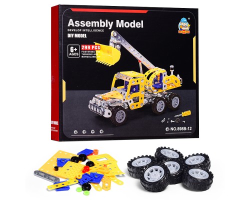 Конструктор металлический "Грузовик" с ковшом (299 дет.) в коробке