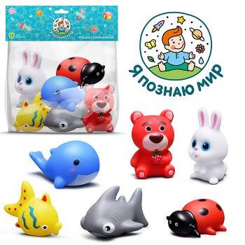 Набор игрушек для купания "Неразлучные друзья" в пакете