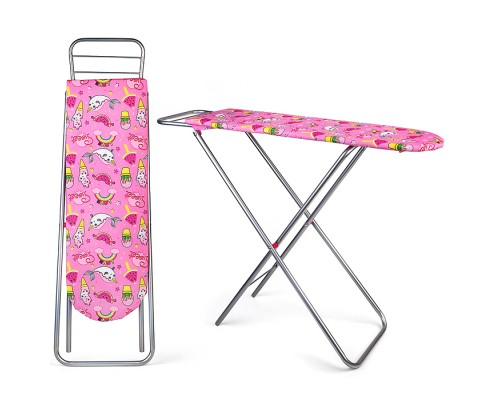 Доска для глажения металлическая, принт розовый мир