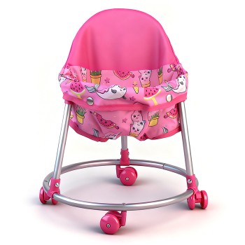 Ходунки для кукол металлические, принт розовый мир