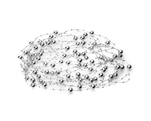 Новогоднее украшение "Бусы" серебряные, 2м