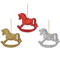 Набор новогодних украшений "Лошадки" (3шт х 8см)