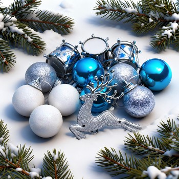 Набор новогодних украшений "Новогоднее чудо" (13 шт х 4см)