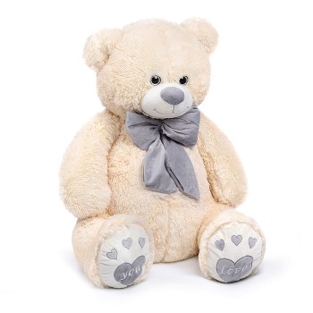 Медведь Пьер с бантом В130, латте