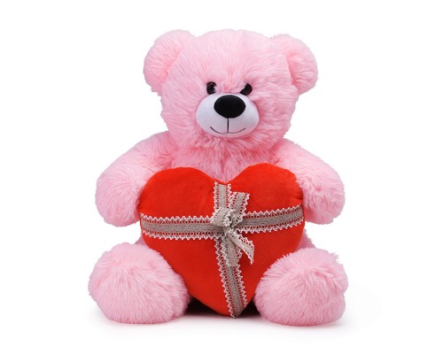 Медведь Мартин В65 розовый с сердцем
