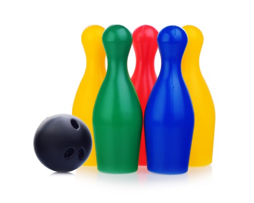 Боулинг 5 кеглей + 1 шар, в сетке