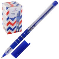 Ручка шариковая "Attomex" d=0,7 мм, ультра гладкое письмо, чернила на масляной основе, прозрачный корпус с дизайном, сменный стержень, индивидуальная маркировка, в картонной коробке, синяя