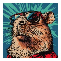 Картина по номерам для малышей на картоне 20х20 "Крутая капибара"