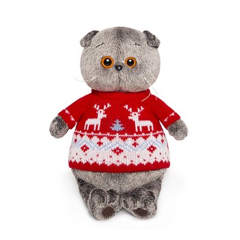 Кот Басик в свитере с оленями