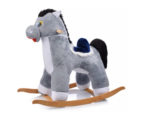Качалка Конь большой, цвет серый