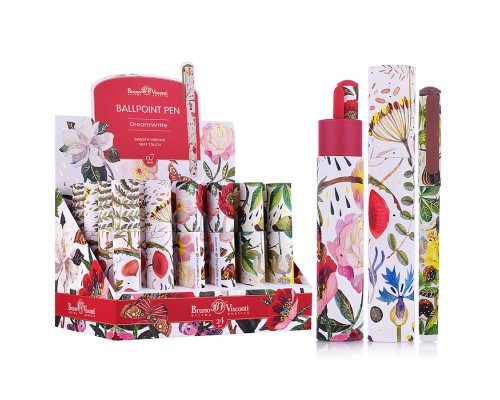 Ручка шариковая "DreamWrite. Flora.Bloom flowers" 0.7 мм, синяя, 3 вида