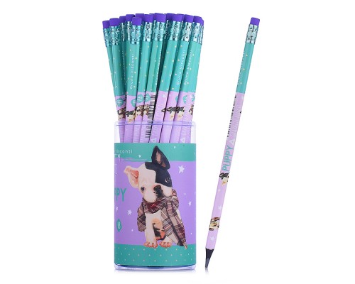 Карандаш чернографитовый с ластиком "Kids Color. Бульдог" HB (пластиковый корпус)