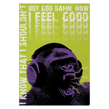 Блокнот-тетрадь 40 л. клетка "Gorillas and music"