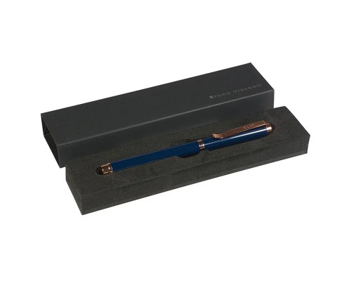 Ручка "Venezia Classico" в подарочном футляре, 1,0 мм, синяя (корпус синий, футляр черный)