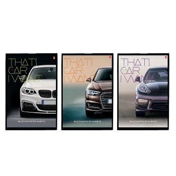 Блокнот А6 40л. "Машины" 3 вида