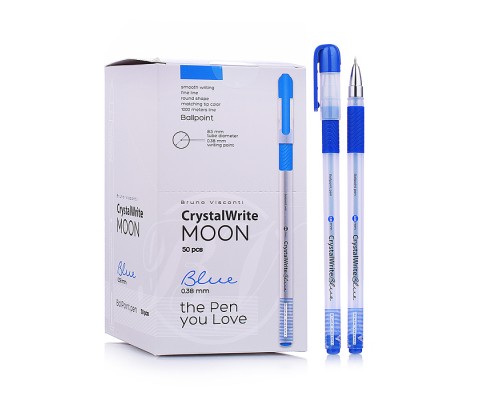 Ручка шариковая "CrystalWrite. Moon" 0.38 мм, синяя