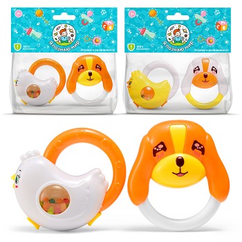 Набор погремушек "Курочка и собачка" в пакете