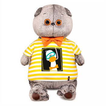 Кот Басик в футболке "Гусик в маске для плавания"