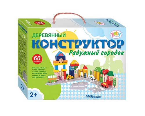 Развивающая игра "Радужный городок" (Деревянный конструктор) (Baby Step)