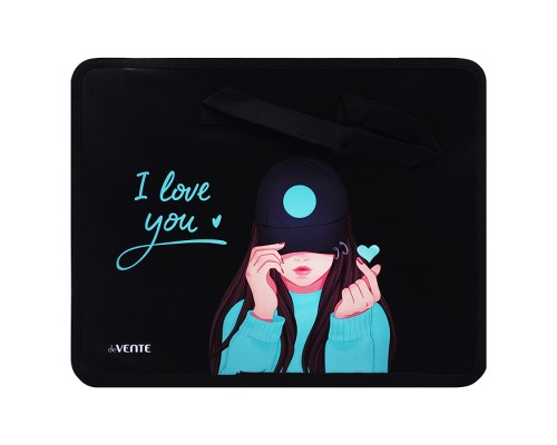 Папка для тетрадей, ИЗО и технологии "K-Pop Heartbeat" A4 (33,5x26x10 см) с текстильным расширением 10 см, на молнии сверху, пластик 400 мкм, текстильные ручки, в пластиковом пакете