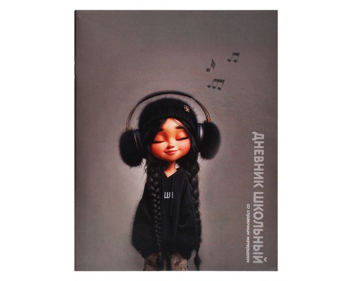 Дневник 1-11кл. "Девчонка в наушниках" мягкий переплёт (2 скобы), А5+, 48 л.,