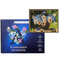 Алмазная мозаика с нанесенной рамкой 40х50 "Ромашковое лето" (30 цветов)