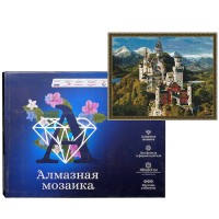 Алмазная мозаика с нанесенной рамкой 40х50 "Замок Нойшванштайн" (37 цветов)