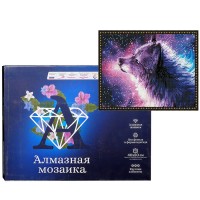 Алмазная мозаика с нанесенной рамкой 40х50 "Душа волка" (35 цветов)
