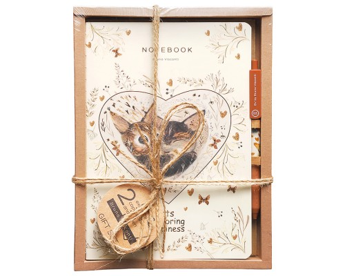 Набор подарочный "Love me. Котики приносят счастье" (две тетради BV и ручка)