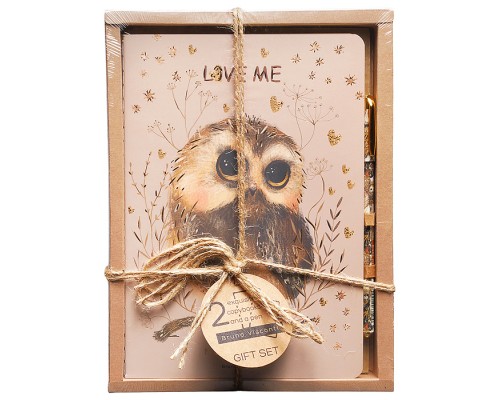 Набор подарочный "Love me. Совенок" (две тетради BV и ручка)