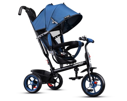 Велосипед трехколесный Rocket 136-BL, колеса EVA 10"/8", цвет синий