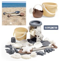 Набор для игры в песке "Морские обитатели" в сетке (19 предметов)